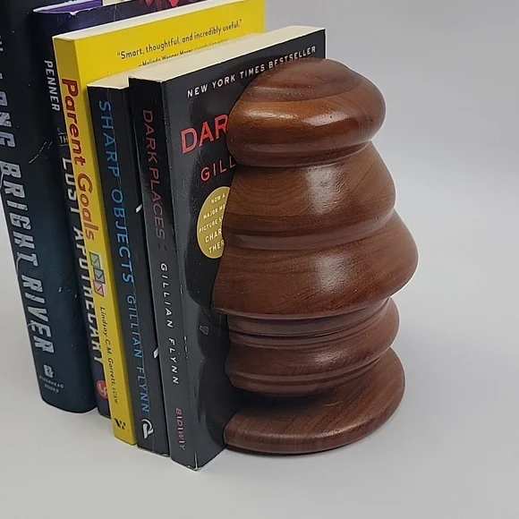 Black Walnut 1966 vintage wood Bookends - Picture 3 of 5